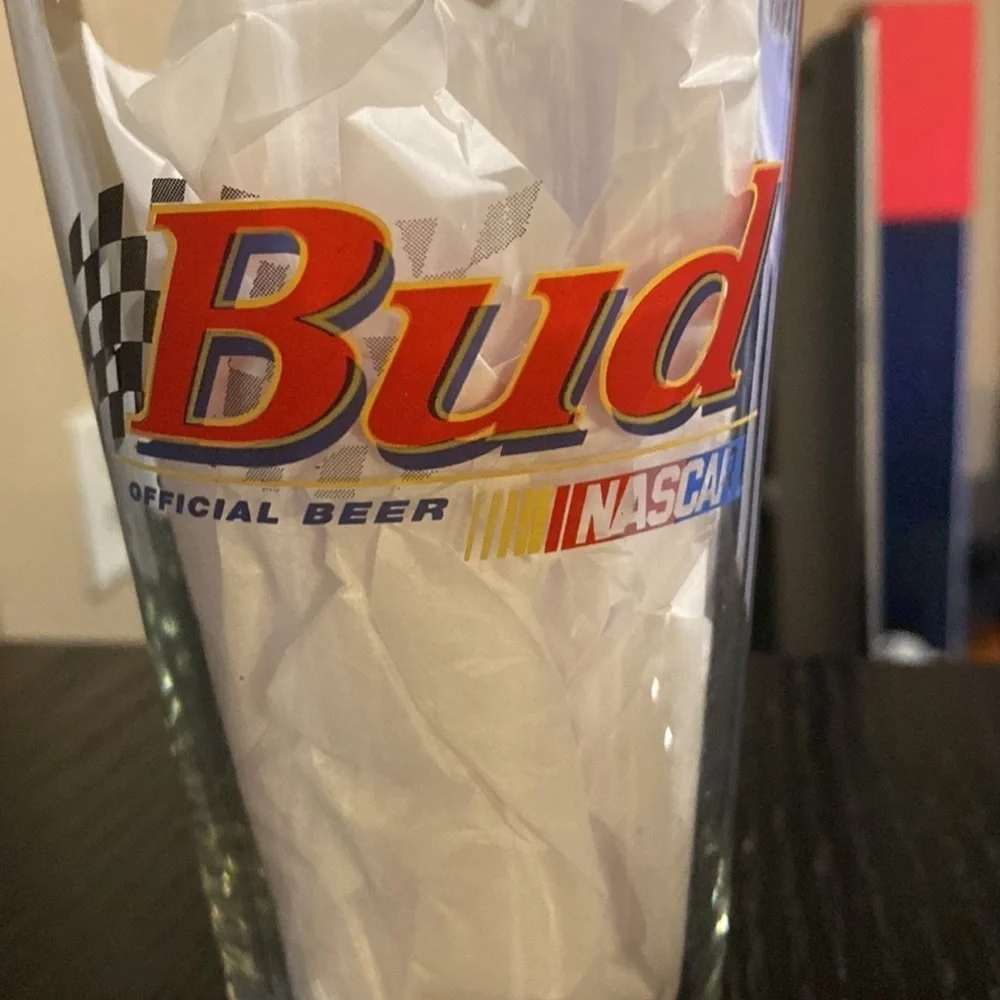 Nascar Bud Budweiser Vintage Atlanta Motor Speedway Racing Beer Glasses